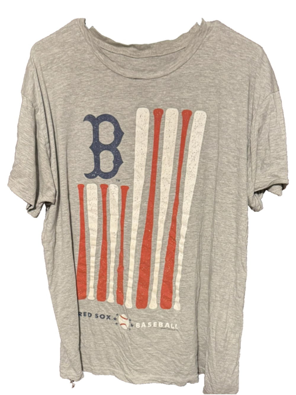 Boston Red Sox Short Sleeve Bat Tee Men's XL Gray
